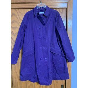 Liz Claiborne Purple Double Breasted Rain or Trench Coat